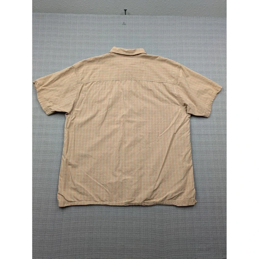 The North Face Shirt Mens 2XL Beige Check Short Sleeve Button Up Hiking Outdoor
